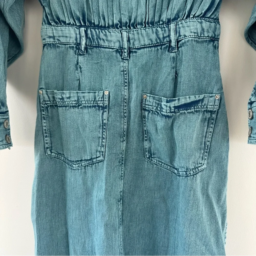 Free People Mad Love Midi Size Small Long Sleeve Denim Dress - Picture 10 of 13